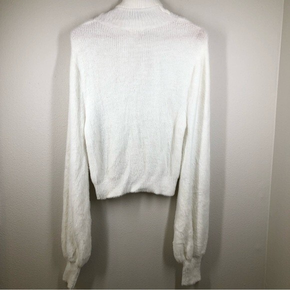 For Love & Lemons Knitz Myriam Turtleneck Mohair Sweater White Small - Picture 5 of 9